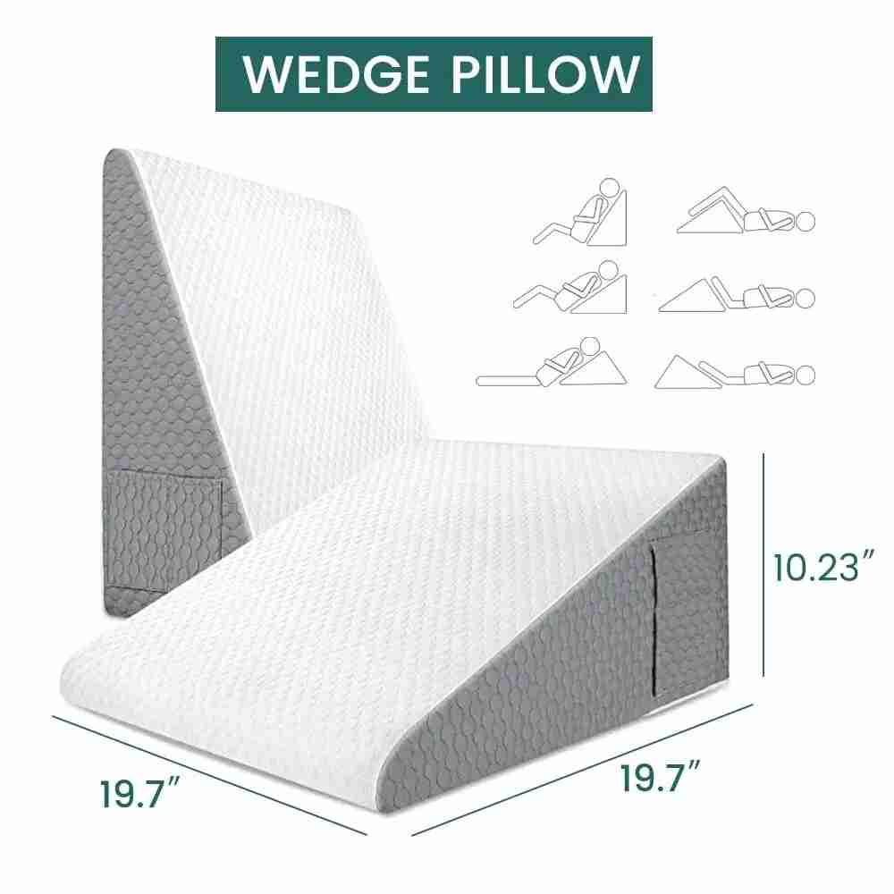 Adjustable Wedge Pillow for Acid Reflux, Snoring, Back Pain & Pregnancy Support